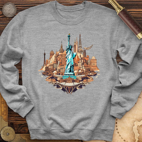 Statue of Liberty of New York Crewneck Sport Grey / S