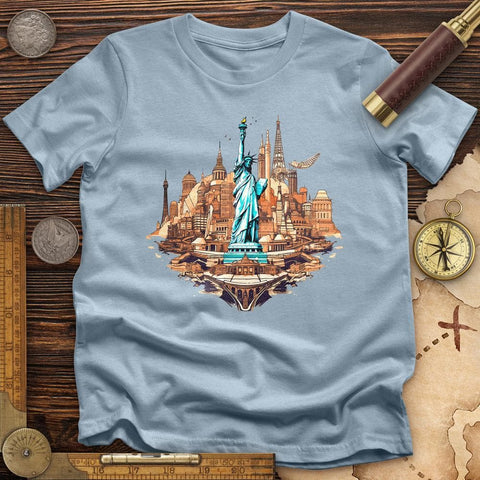 Statue of Liberty of New York High Quality Tee Light Blue / S