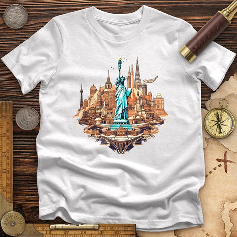 Statue of Liberty of New York High Quality Tee White / S