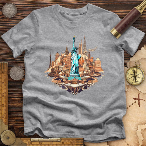 Statue of Liberty of New York High Quality Tee Athletic Heather / S