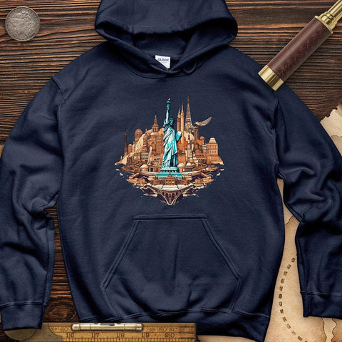 Statue of Liberty of New York Hoodie Navy / S