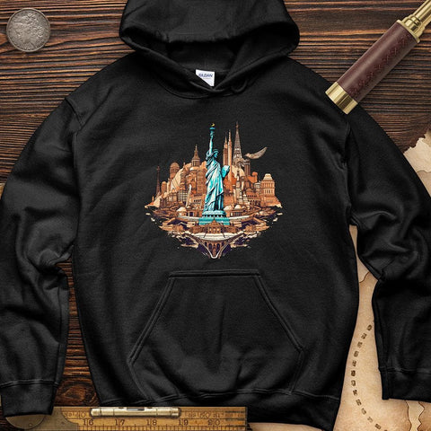 Statue of Liberty of New York Hoodie Black / S