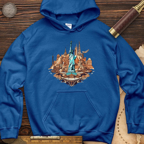 Statue of Liberty of New York Hoodie Royal / S