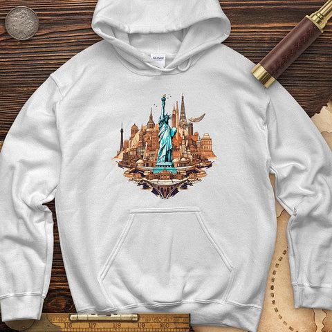 Statue of Liberty of New York Hoodie White / S