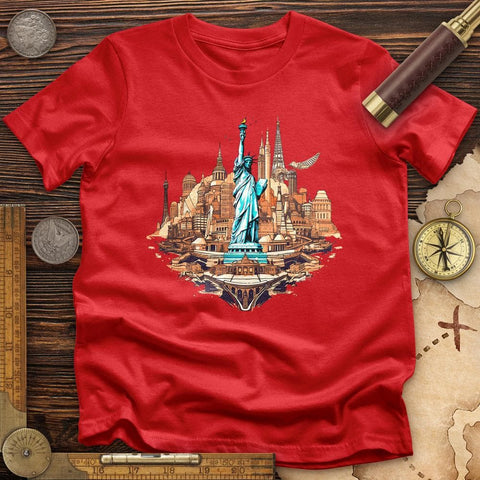Statue of Liberty of New York T-Shirt Red / S