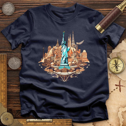 Statue of Liberty of New York T-Shirt Navy / S