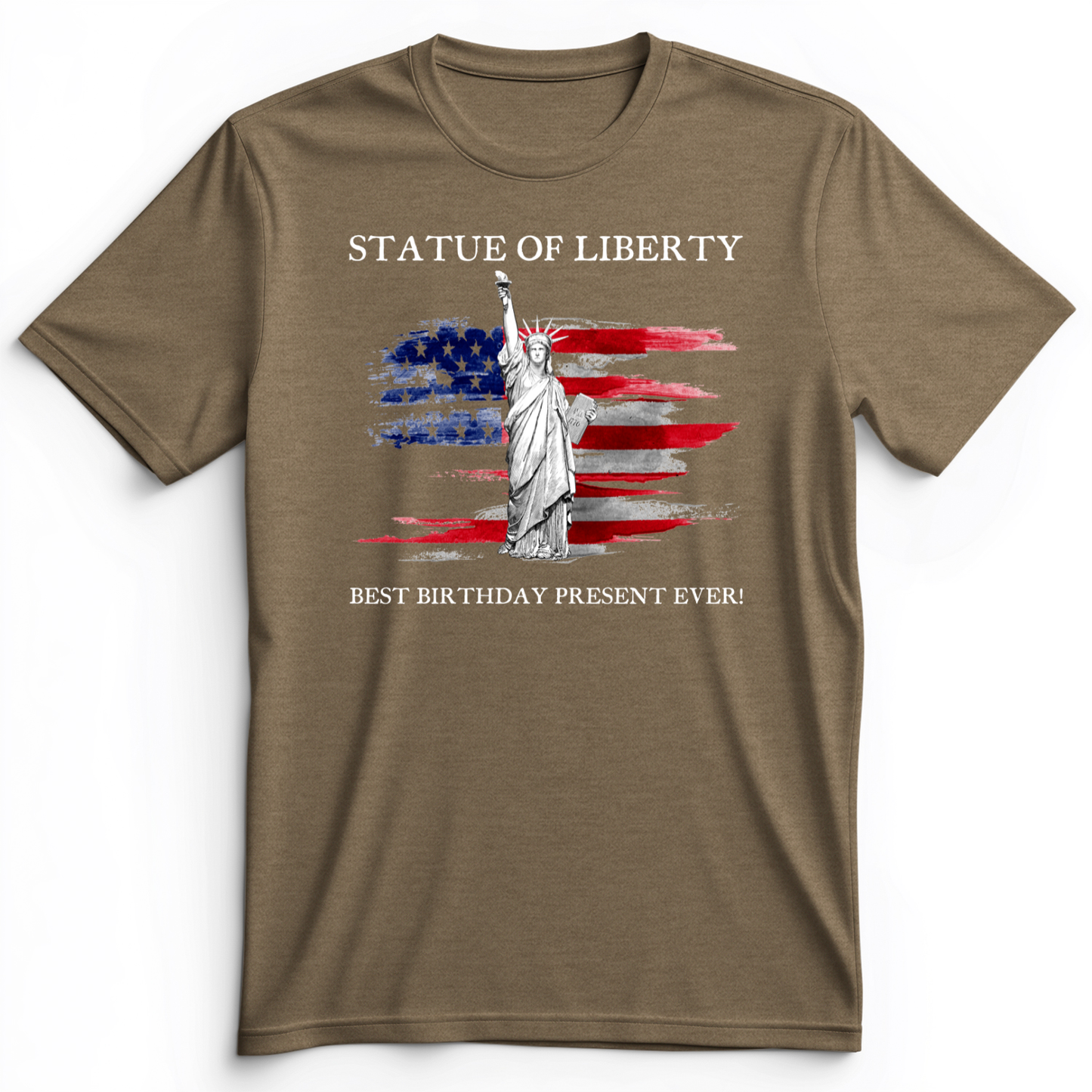 Statue Of Liberty Premium Tee Heather Olive / S