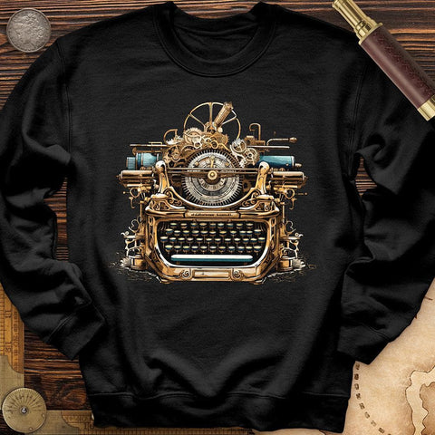 Steampunk Typewriter Crewneck Black / S