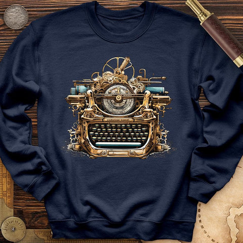 Steampunk Typewriter Crewneck Navy / S