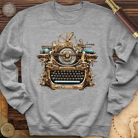 Steampunk Typewriter Crewneck Sport Grey / S