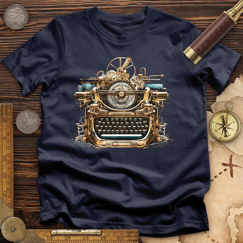 Steampunk Typewriter T-Shirt Navy / S