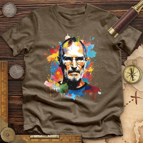 Steve Jobs High Quality Tee Heather Olive / S