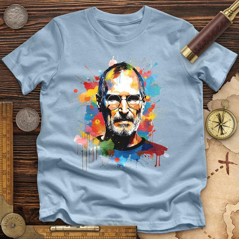 Steve Jobs High Quality Tee Light Blue / S