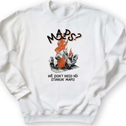Stinkin' Maps Crewneck White / S
