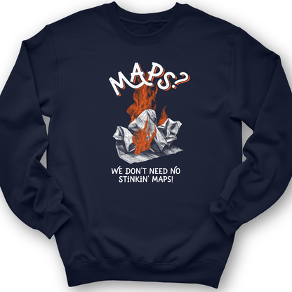 Stinkin' Maps Crewneck Navy / S