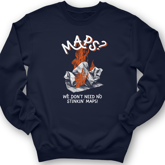 Stinkin' Maps Crewneck Navy / S