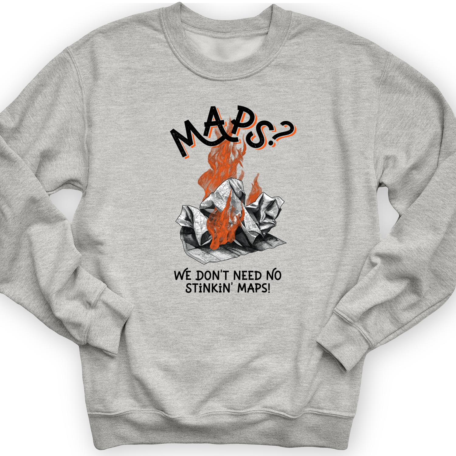 Stinkin' Maps Crewneck Sport Grey / S