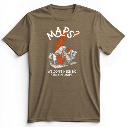 Stinkin' Maps Premium Tee Heather Olive / S