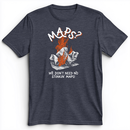 Stinkin' Maps Premium Tee Heather Navy / S