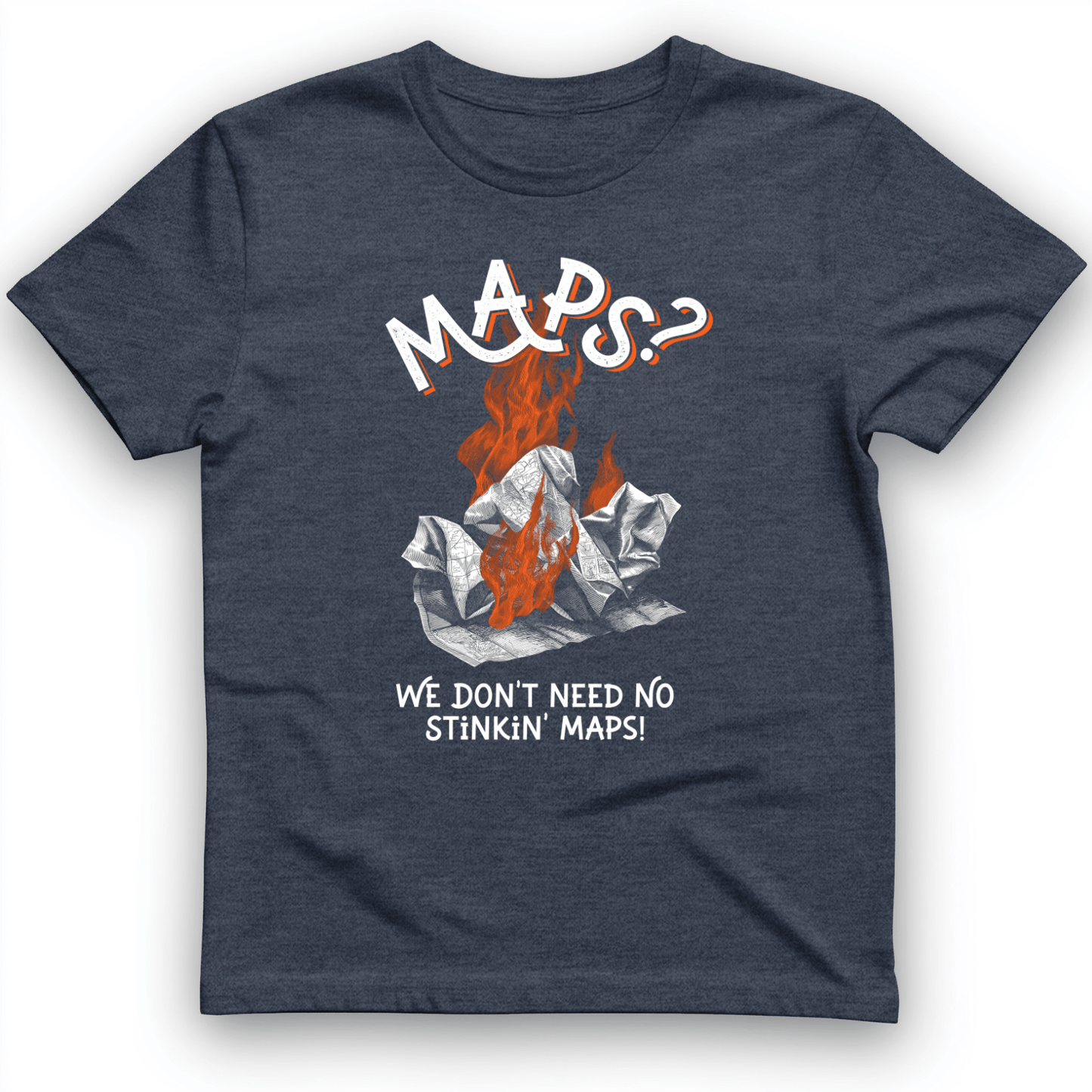 Stinkin' Maps T-Shirt Heather Navy / S