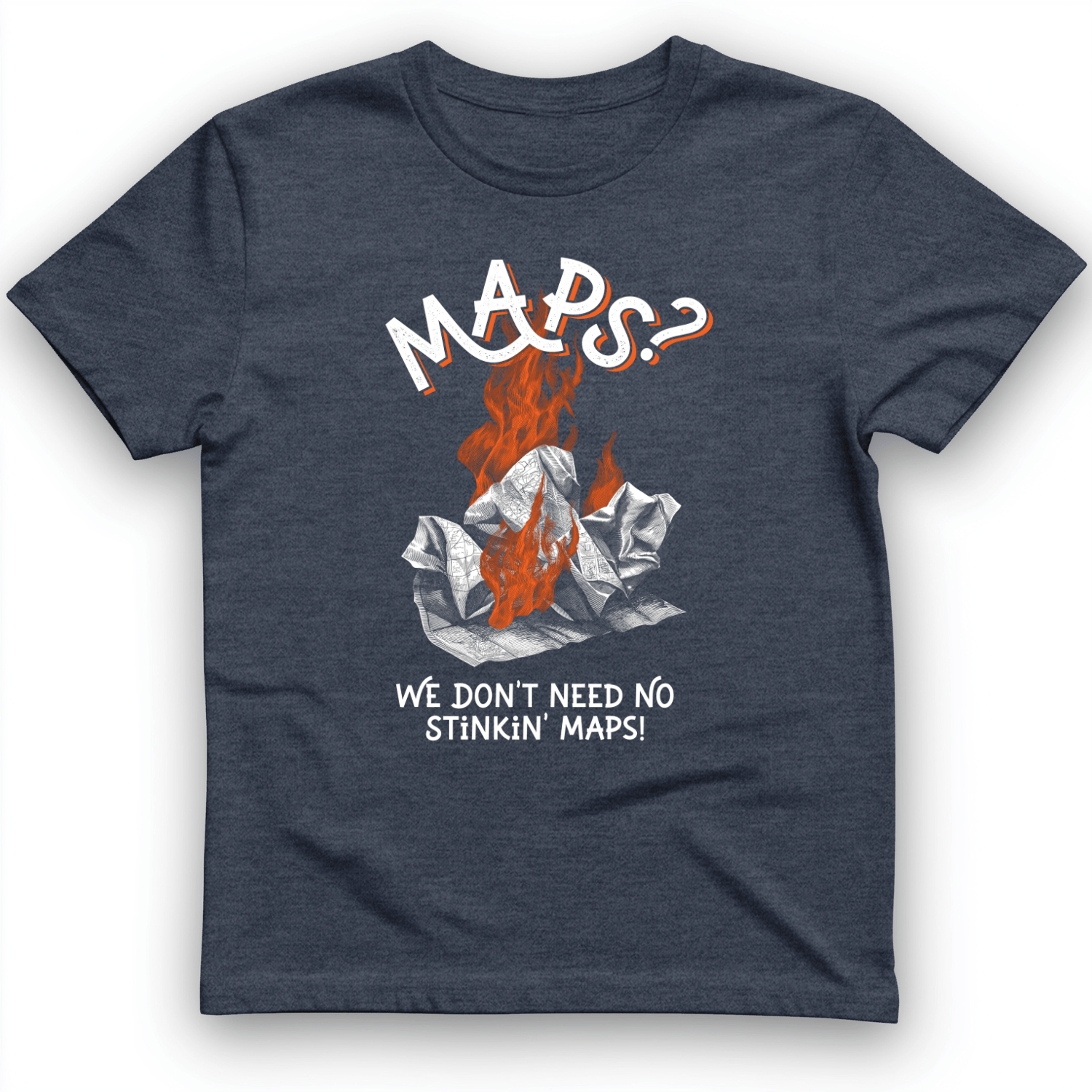 Stinkin' Maps T-Shirt Heather Navy / S