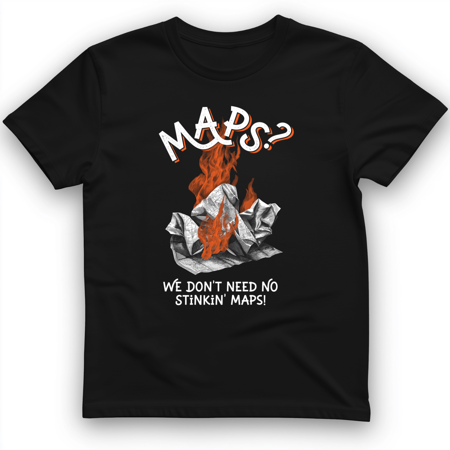 Stinkin' Maps T-Shirt Black / S