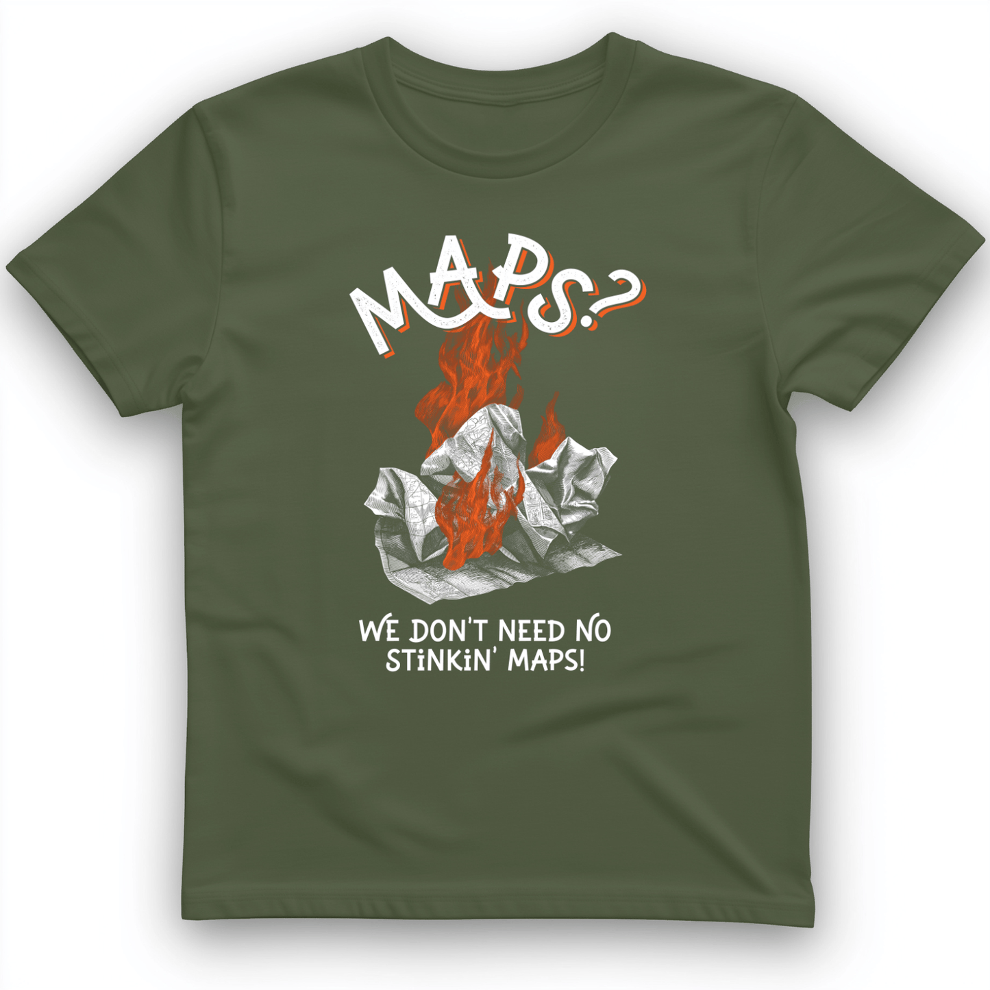 Stinkin' Maps T-Shirt Military Green / S