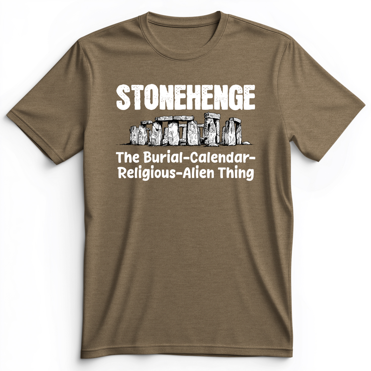 Stonehenge Burial Thing Premium Tee Heather Olive / S