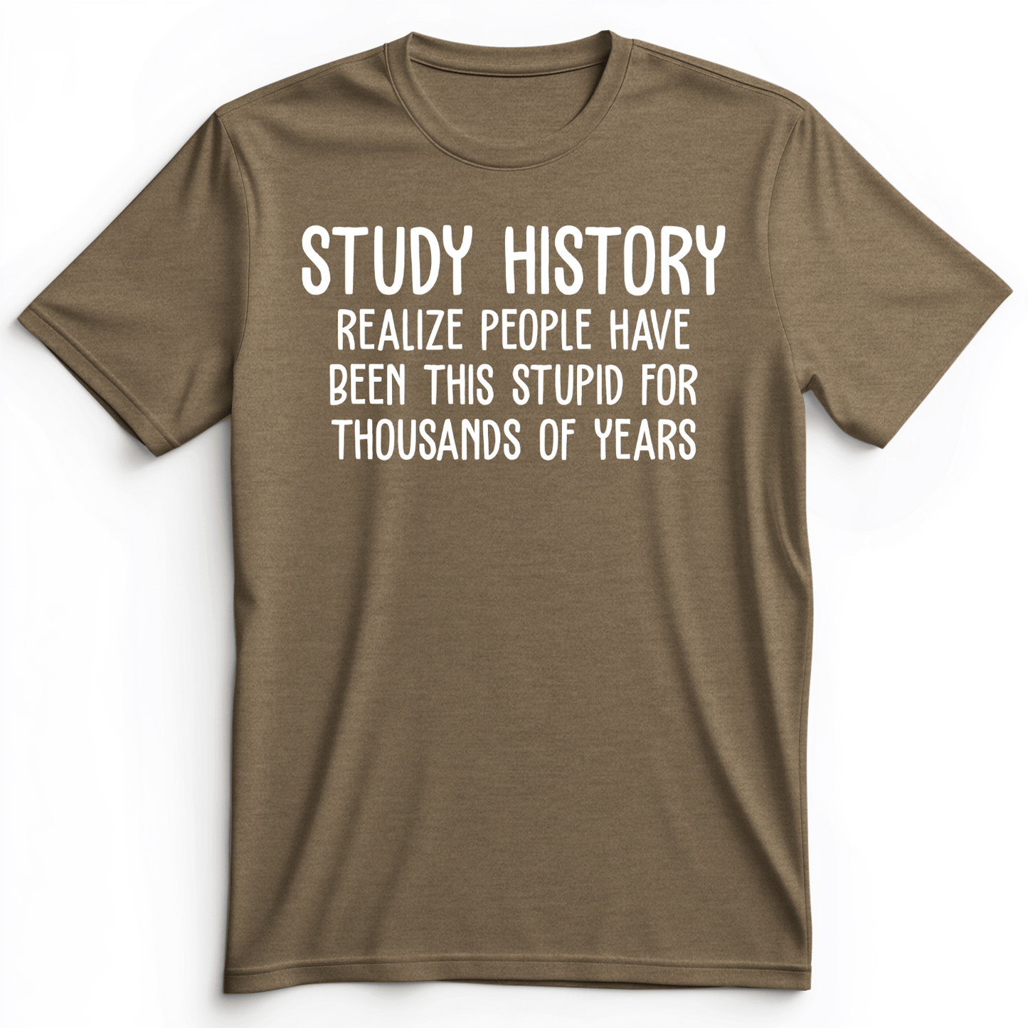 Study History Premium Tee Heather Olive / S
