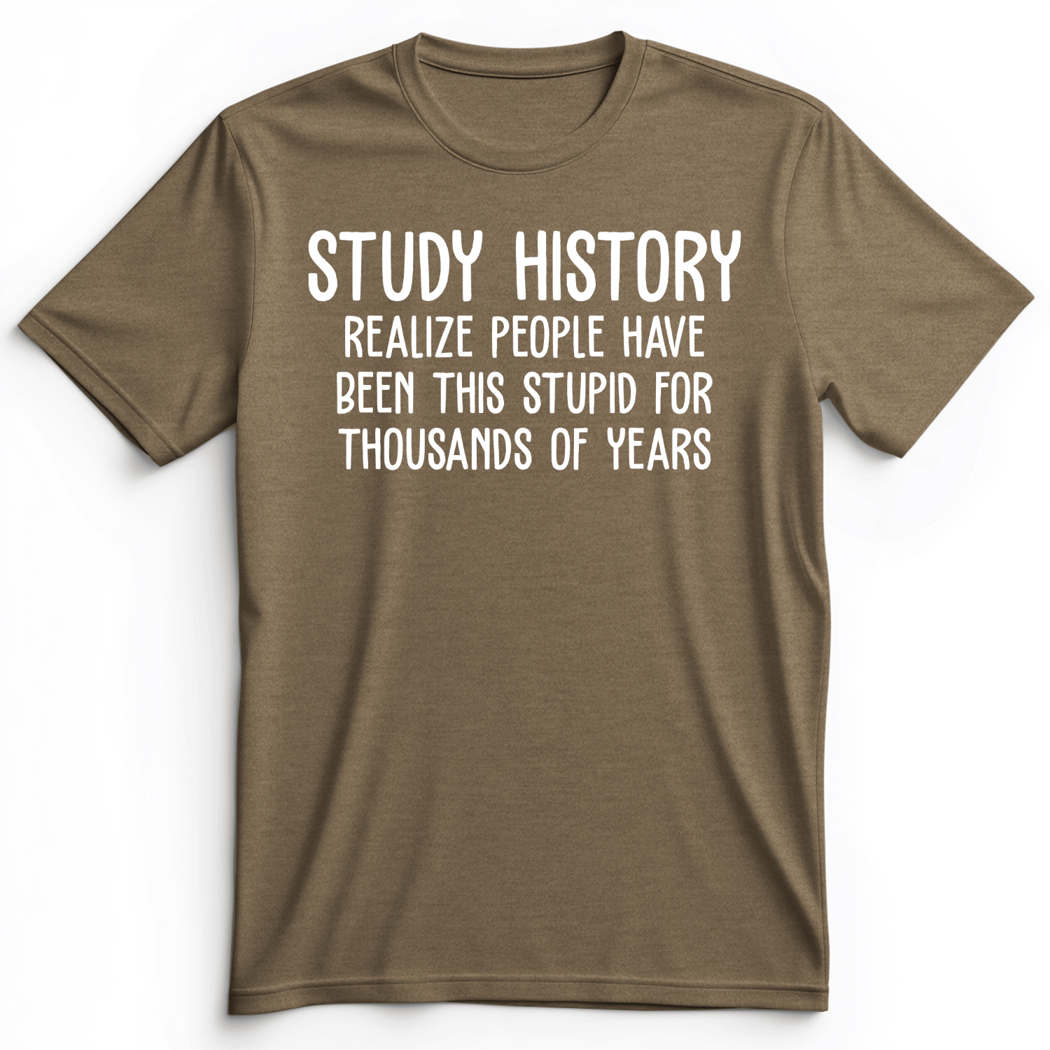 Study History Premium Tee Heather Olive / S