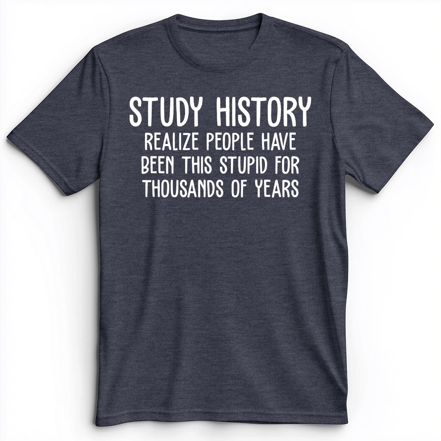 Study History Premium Tee Heather Navy / S