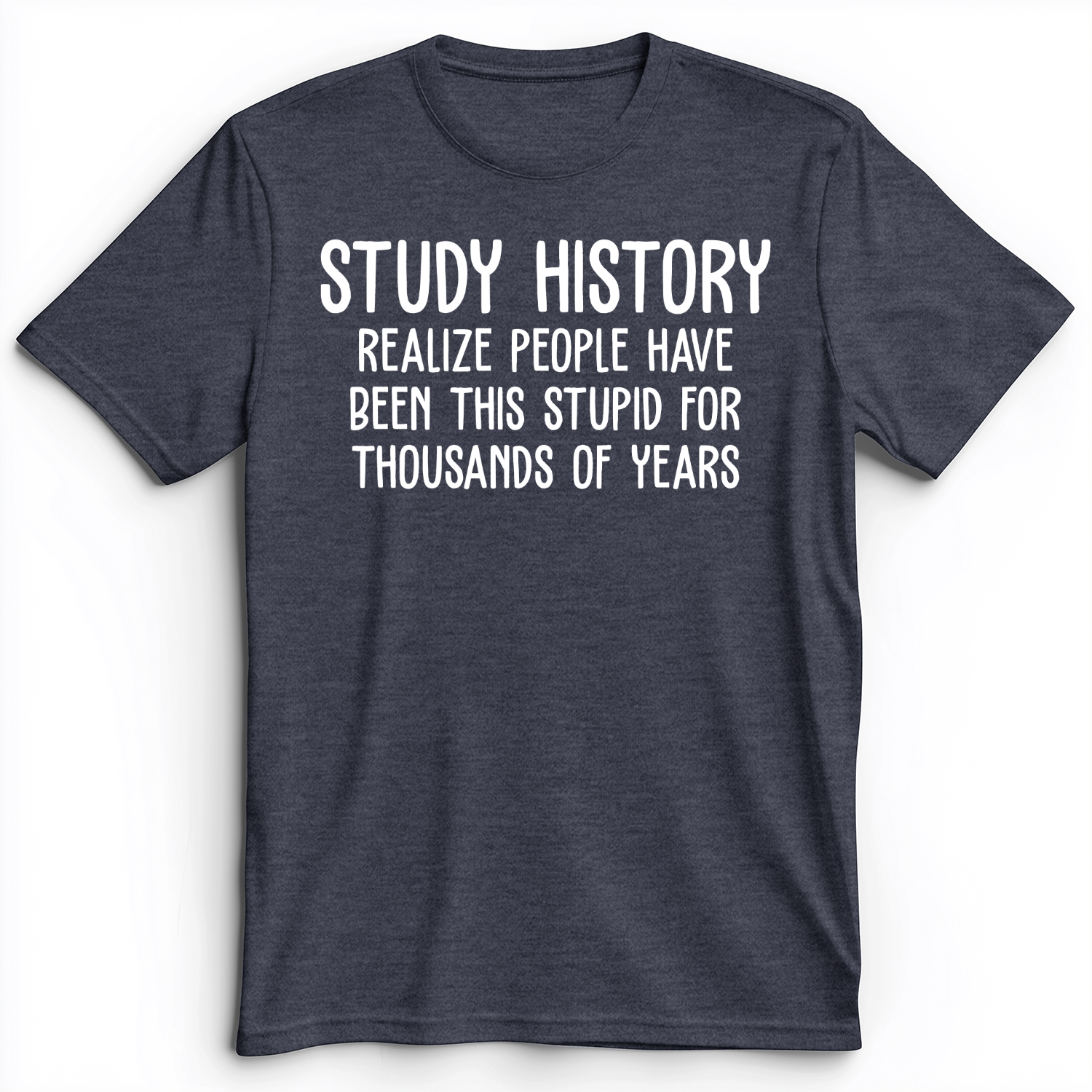 Study History Premium Tee Heather Navy / S