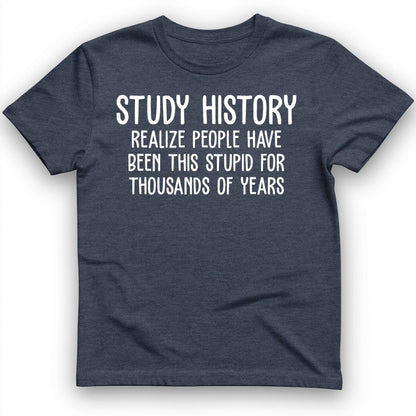 Study History T-Shirt Heather Navy / S