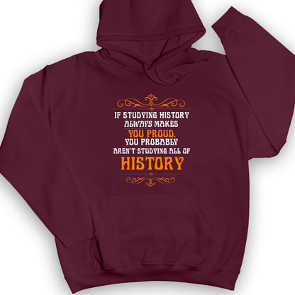 Studying History Hoodie Maroon / S