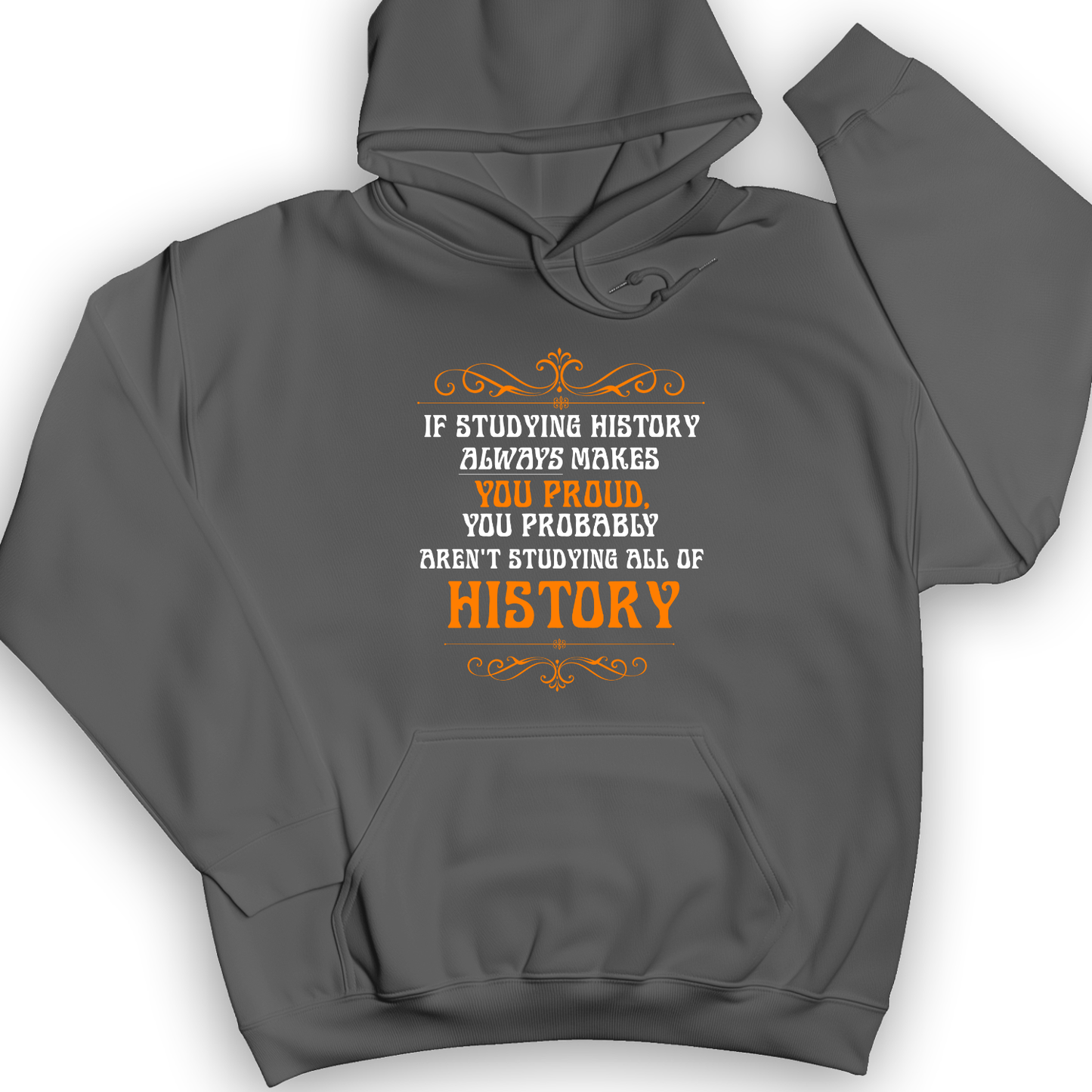 Studying History Hoodie Charcoal / S