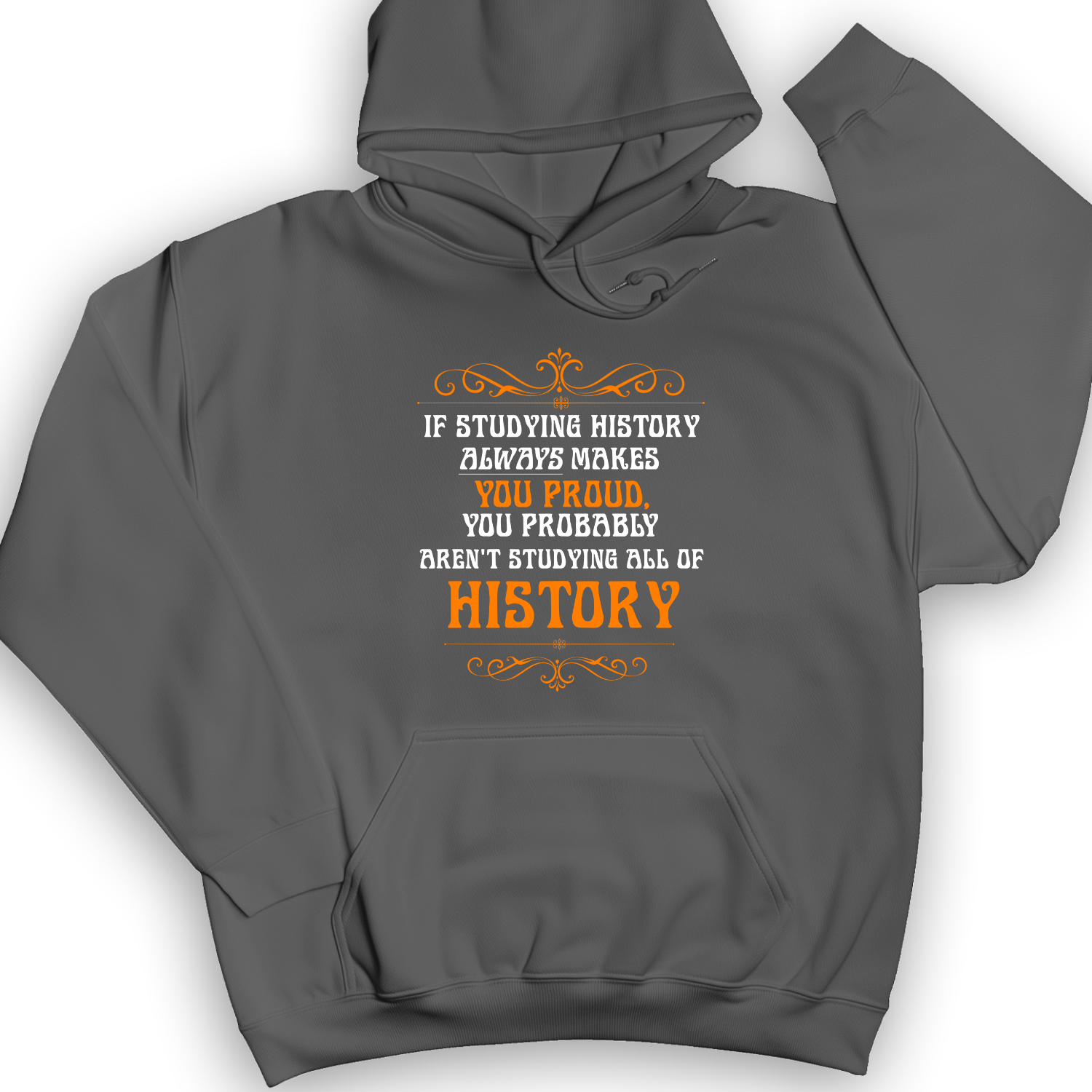 Studying History Hoodie Charcoal / S