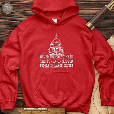 Stupid People In Large Groups Hoodie Red / S