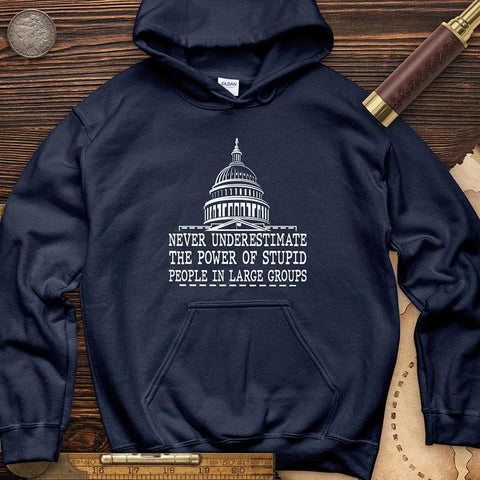 Stupid People In Large Groups Hoodie Navy / S