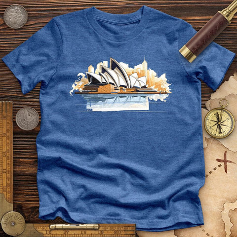 Sydney Opera House High Quality Tee Heather True Royal / S