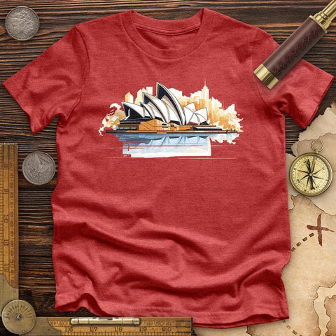 Sydney Opera House High Quality Tee Heather Red / S