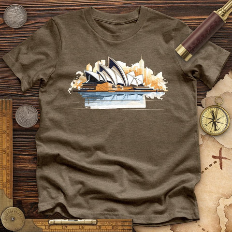 Sydney Opera House High Quality Tee Heather Olive / S