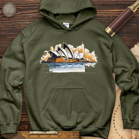 Sydney Opera House Hoodie Military Green / S