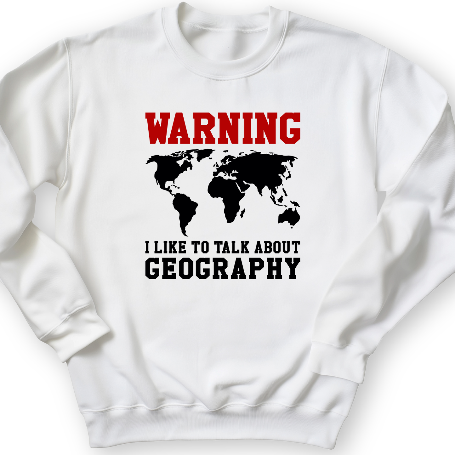 Talk About Geography Crewneck White / S