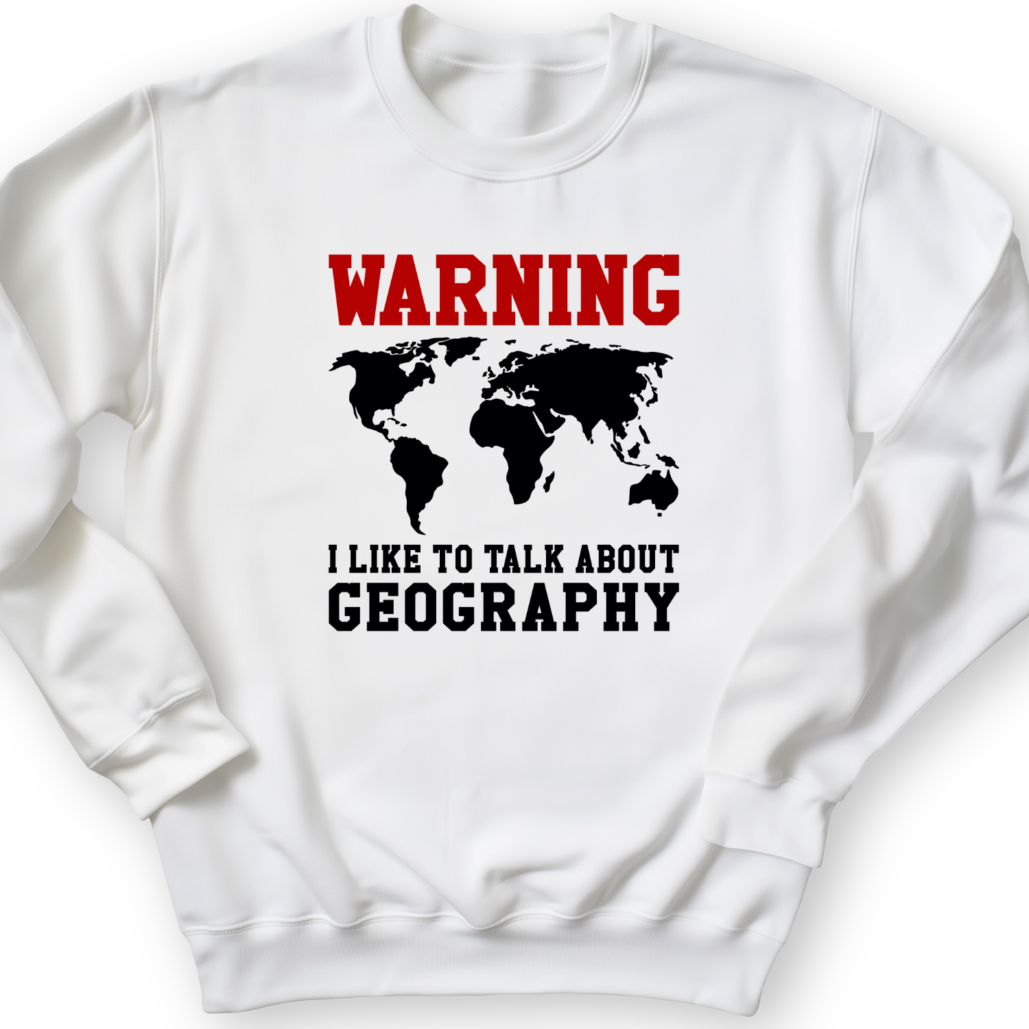 Talk About Geography Crewneck White / S