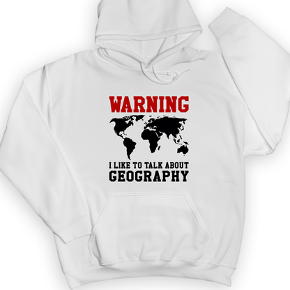 Talk About Geography Hoodie White / S