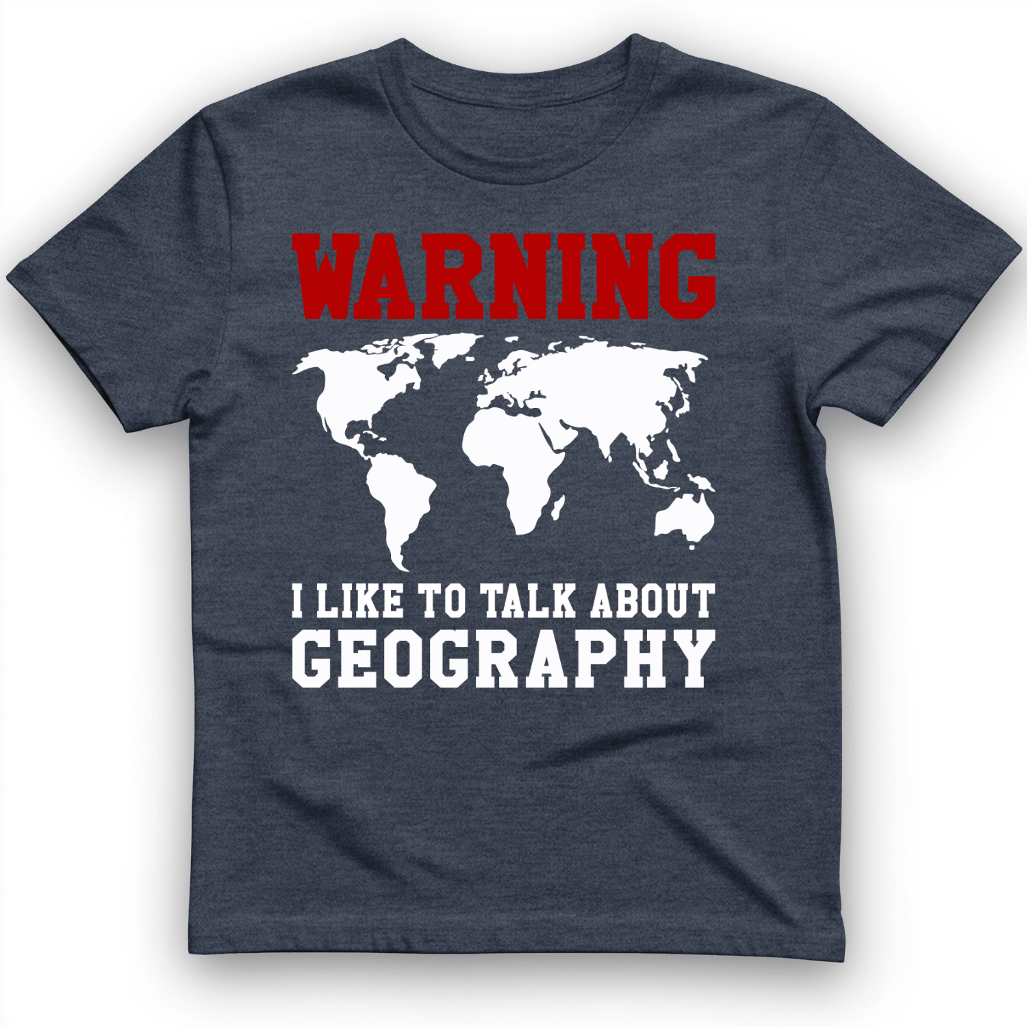 Talk About Geography T-Shirt Heather Navy / S
