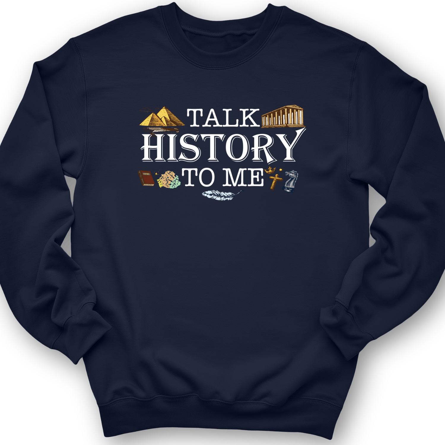 Talk History To Me Crewneck Navy / S