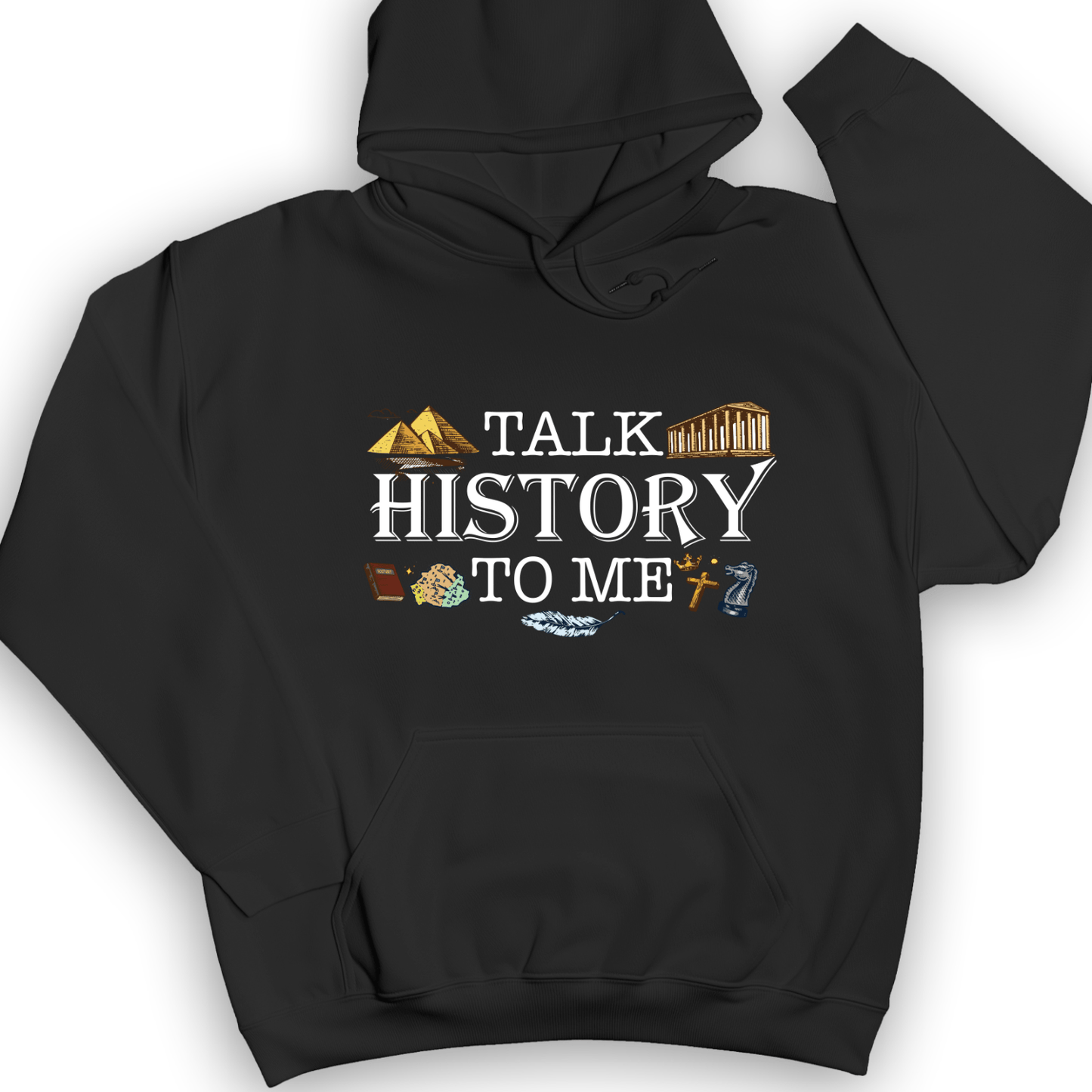 Talk History To Me Hoodie Black / S