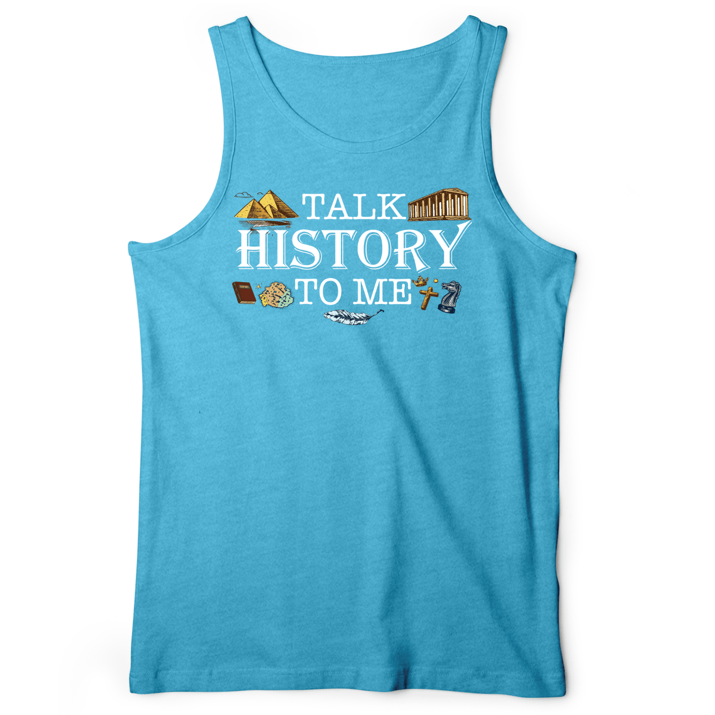 Talk History To Me Tank Aqua TriBlend / XS