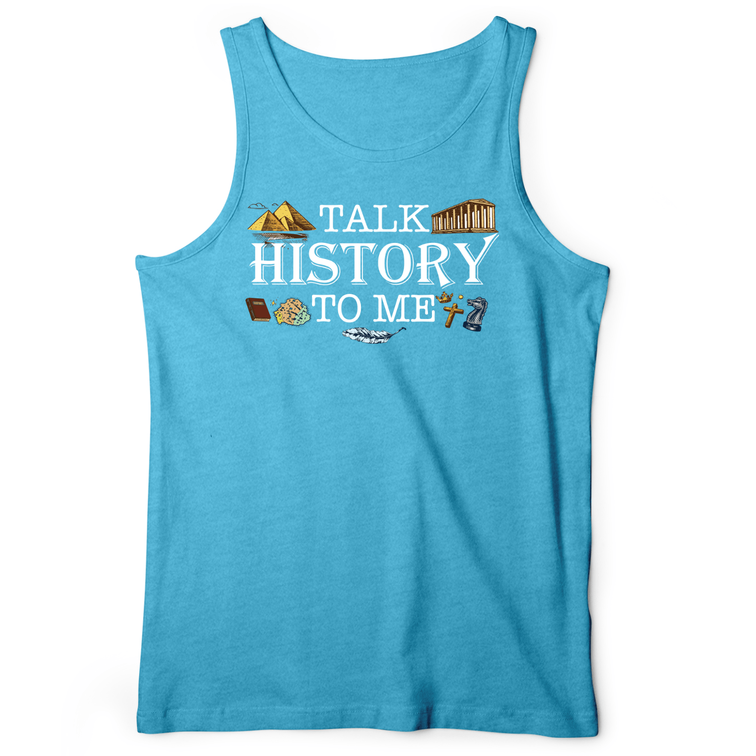Talk History To Me Tank Aqua TriBlend / XS